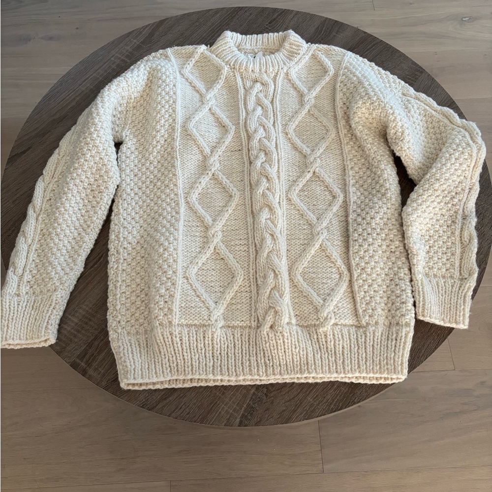 Wool Cream Cable Knit Sweater - New Without Tags